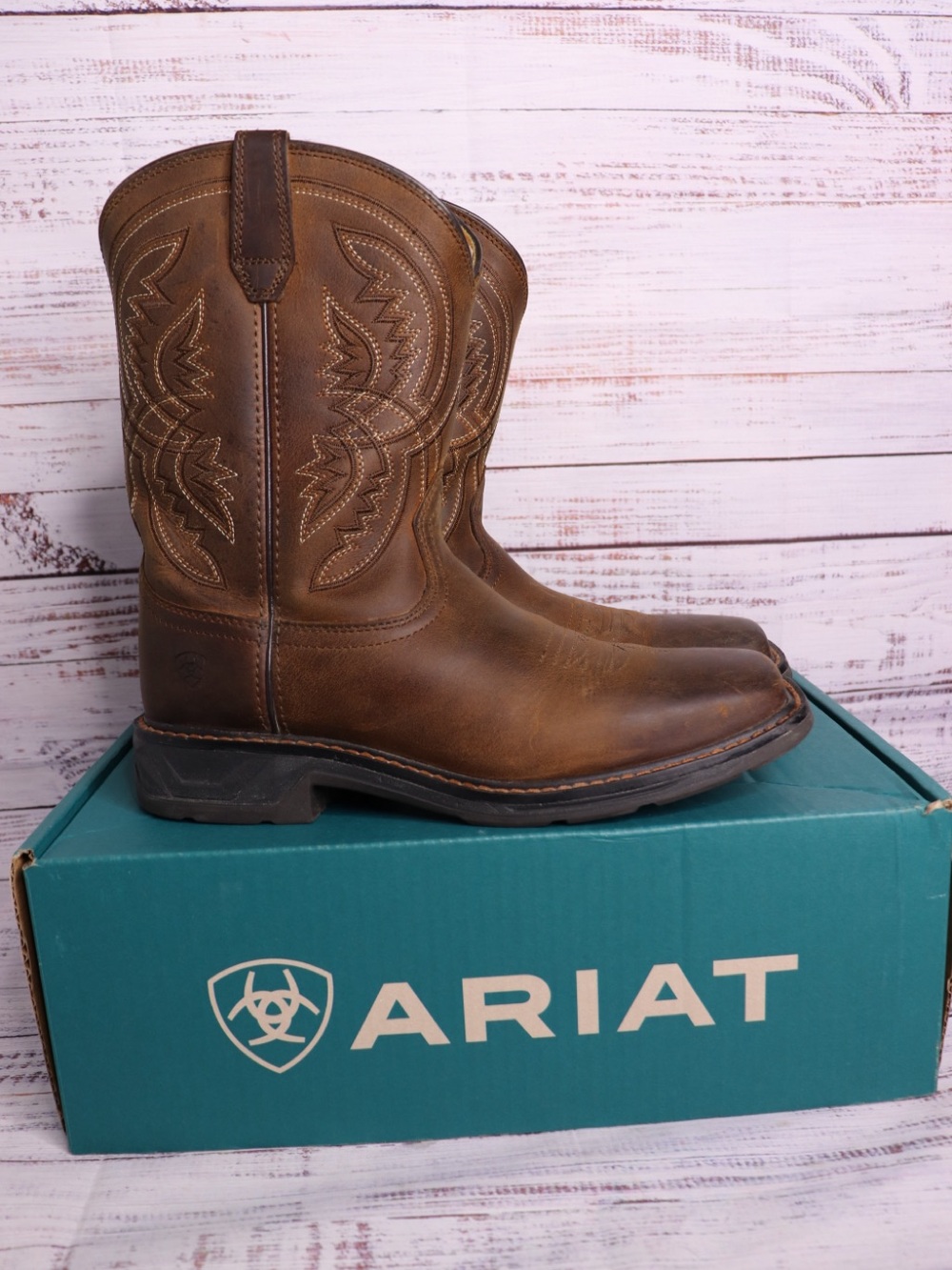 Ariat Kids Workhog XT Coil Square Toe Western Boots Size 6 Brown 10042412